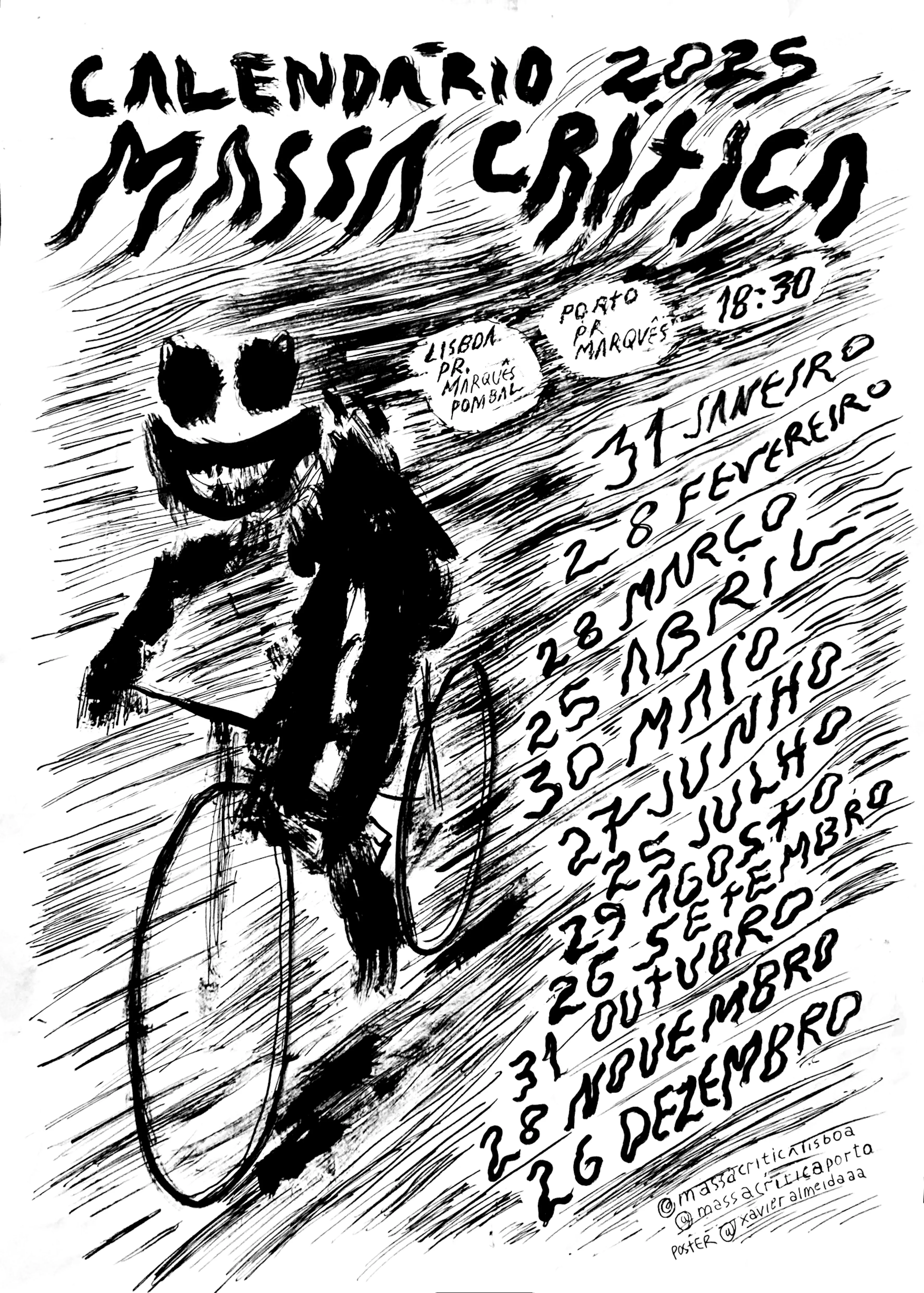 Cyclists at Critical Mass Portugal 2025